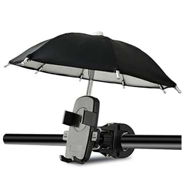 FantasyBear UV Protection Phone Mini Umbrella,Universal Adjustable Piggy Suction Cup Phone Stand Umbrella for Phone,Stand Sun Visor,Sun Shade Cover Sun Shield Phone Suction Cup Holder (Black)