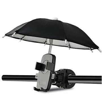 FantasyBear UV Protection Phone Mini Umbrella,Universal Adjustable Piggy Suction Cup Phone Stand Umbrella for Phone,Stand Sun Visor,Sun Shade Cover Sun Shield Phone Suction Cup Holder (Black)
