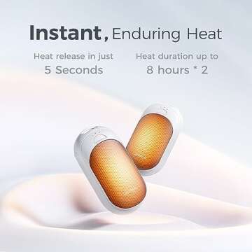 OCOOPA Magnetic Rechargeable Hand Warmers 2 Pack, Fast Heating, 3-Settings, UL Certified, Electric Portable Pocket Heater, Hunting, Golf, Camping Gear, Warm Gifts for Women, UT3 Lite