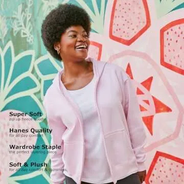 Hanes Women's EcoSmart Full-Zip Hoodie - Perfect Comfort