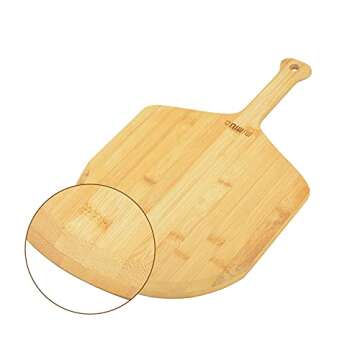 Mimiuo Natural Bamboo Pizza Peel - 12 Inch Wooden Pizza Spatula for Baking Homemade Pizza Bread and ...