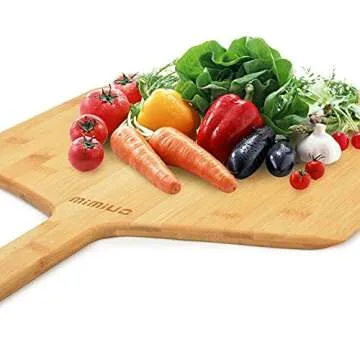Mimiuo Natural Bamboo Pizza Peel - 12 Inch Wooden Spatula
