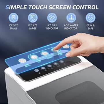 TENXOE Portable Ice Maker Compact Self-Cleaning 26lbs 8 Mins Ready