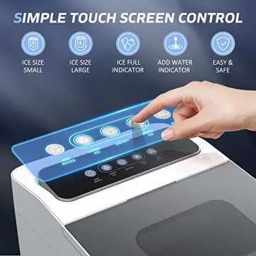 TENXOE Portable Ice Maker Compact Self-Cleaning 26lbs 8 Mins Ready