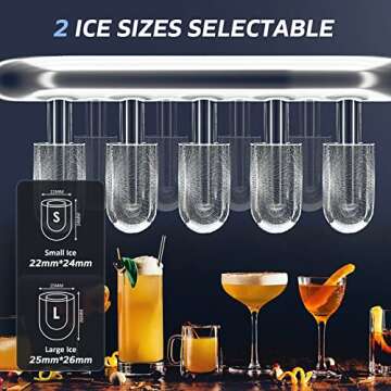 TENXOE Portable Ice Maker Compact Self-Cleaning 26lbs 8 Mins Ready