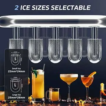 TENXOE Portable Ice Maker Compact Self-Cleaning 26lbs 8 Mins Ready