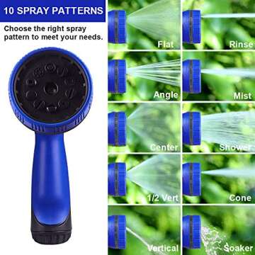 WOVUU Garden Hose Expandable 100FT,Flexible Durable Water Hose with 10 Spray Hose Nozzle/Self-locking Leakproof Self-installion/Lightweight No-Kink/3750D Fabric/3-Layers Latex/3/4" Solid Brass (100FT)