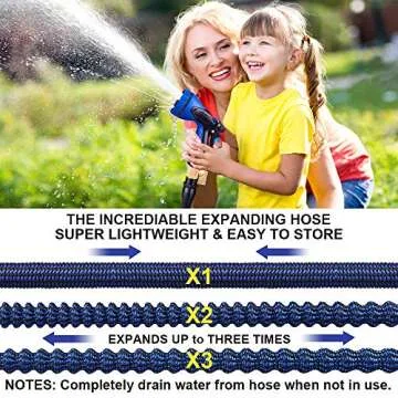 WOVUU Garden Hose Expandable 100FT,Flexible Durable Water Hose with 10 Spray Hose Nozzle/Self-locking Leakproof Self-installion/Lightweight No-Kink/3750D Fabric/3-Layers Latex/3/4" Solid Brass (100FT)