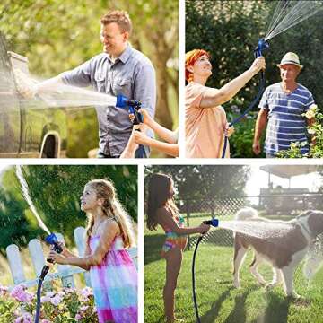 WOVUU Garden Hose Expandable 100FT,Flexible Durable Water Hose with 10 Spray Hose Nozzle/Self-locking Leakproof Self-installion/Lightweight No-Kink/3750D Fabric/3-Layers Latex/3/4" Solid Brass (100FT)