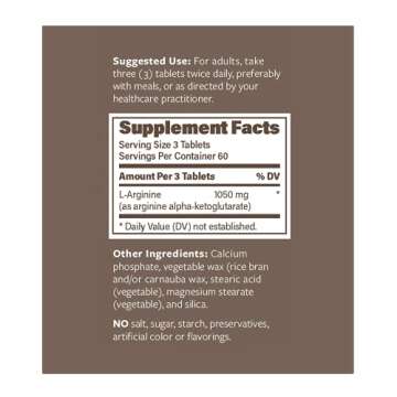 Endurance Products L-Arginine - 350mg Sustained Release for Optimal Absorption - Nitric Oxide Precursor*, 180 Tablets Company