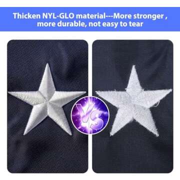 American Flags for Outside 3 x 5 ft, Heavy Duty & Fade Resistant Outdoor Nylon US Flag with Embroide...