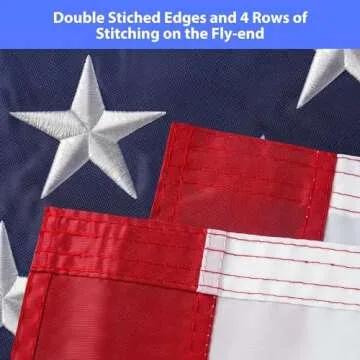 Durable 3x5 ft American Flag with Embroidered Stars