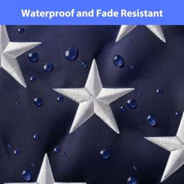 Durable 3x5 ft American Flag with Embroidered Stars