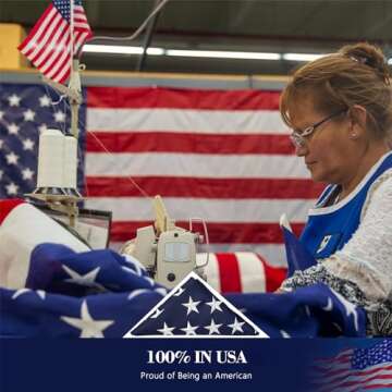 Durable 3x5 ft American Flag with Embroidered Stars