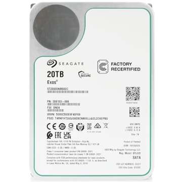 Seagate Exos 20TB 7.2K RPM SATA HDD ST20000NM002C (Renewed)