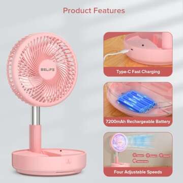 Belife X8 Rechargeable Portable Fan for All Occasions