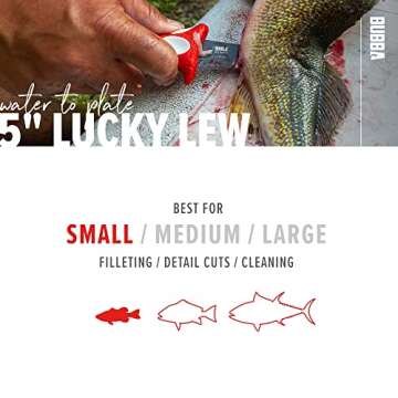 BUBBA 5 Inch Lucky Lew Compact Fillet Knife for Fishing