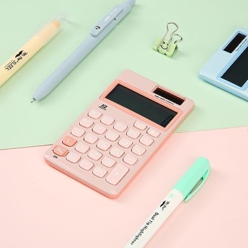 Mr. Pen 12-Digit Pocket Calculator in Light Pink