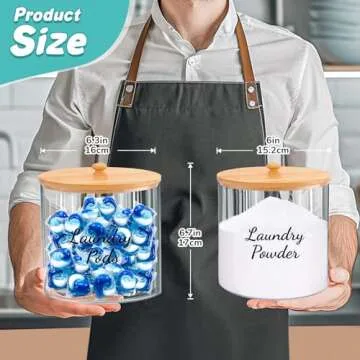 JYPS 2-Pack Laundry Detergent Pods Container for Organizing, Plastic Laundry Organization and Storag...