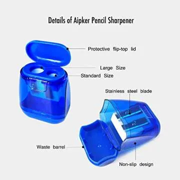 Pencil Sharpener, Manual Pencil Sharpeners, 4PCS Colorful Compact Dual Holes Pencil Sharpeners with Lid, Colored Pencil Sharpener for Kids & Adults, Portable Pencil Sharpener for Travel School Office