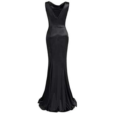 MUXXN Women's Sleeveless Floor Length Sheath Formal Vintage Cocktail Evening Long Maxi Dress Black L