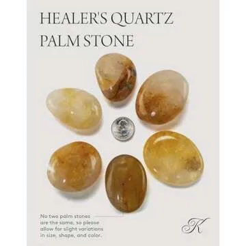 KALIFANO Golden Healer Quartz Palm Stone - AAA Quality Healing