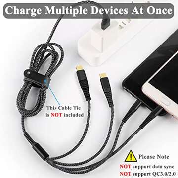 2Pack 6FT Multi Charging Cable - 4 in 1 Design Optimized for All