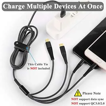 2Pack 6FT Multi Charging Cable - 4 in 1 Design Optimized for All