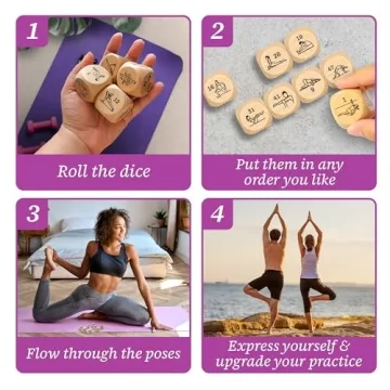 Zinsk Wooden Yoga Dice Set for Quick Yoga Routines