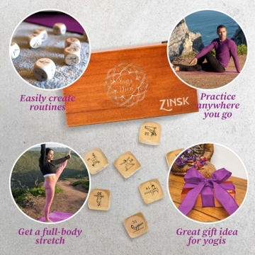 Zinsk Wooden Yoga Dice Set for Quick Yoga Routines
