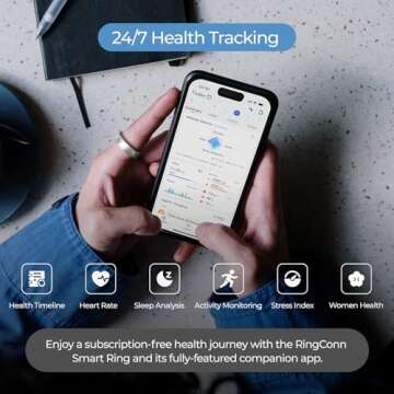 RingConn Smart Ring - Health Tracker with No Subscription