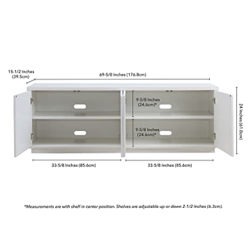 Henn&Hart Hanson TV Stand Up to 75" - Stylish & Spacious