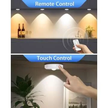 WILLED Rechargeable Puck Lights with Remote Control, 3 Color Temperatures and Timing Function, Dimmable Tap Light, Stick on Under Cabinet Lights, LED Puck Lights for Kitchen, Closet and Shelf(6 Pack)