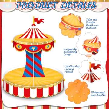 Carnival Circus Cupcake Stand with 24 Toppers - Party Decor