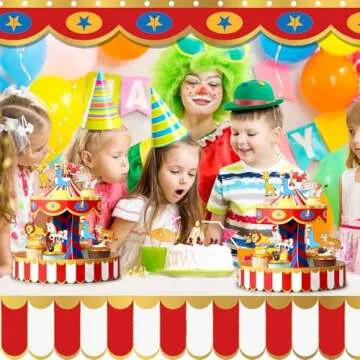 Carnival Circus Cupcake Stand with 24 Toppers - Party Decor