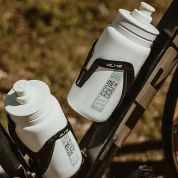 Elite Vico Carbon Cage (Matte Black, Black Graphic) – Ultra-Lightweight Italian Carbon Fiber Bottle Cage