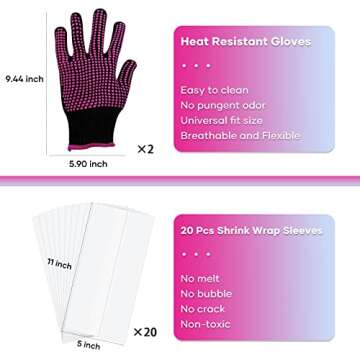 HTVRONT Heat Resistant Sublimation Gloves & Accessories Kit