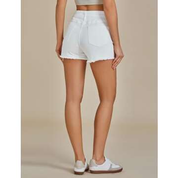Luvamia High Waisted Ripped Denim Shorts for Women
