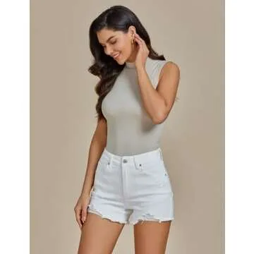 Luvamia High Waisted Ripped Denim Shorts for Women