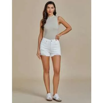 Luvamia High Waisted Ripped Denim Shorts for Women