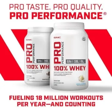 GNC Pro Performance 100 Percent Whey Protein Powder, Vanilla Cream, 4.8 Pound