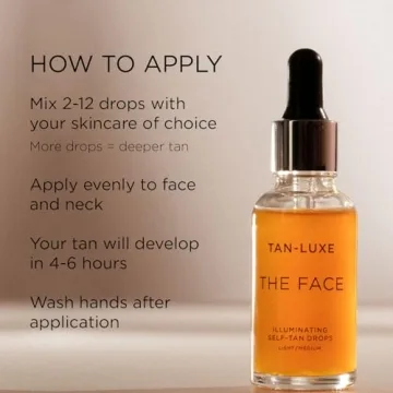 Tan Luxe Self Tan Drops for Custom Face Tan - Vegan & Cruelty-Free