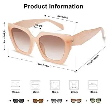 SOJOS Oversized Polarized Cateye Sunglasses for Women
