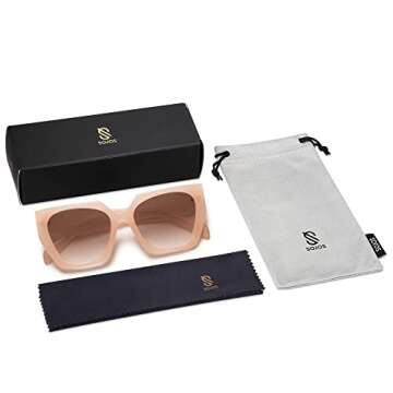 SOJOS Oversized Polarized Cateye Sunglasses for Women