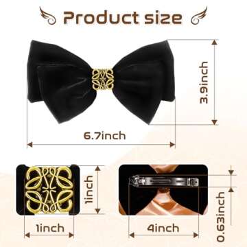 Elegant Big Bows Hair Clips and Barrettes for Women - Back of the Head Spring Clip, Hair Ornaments w...
