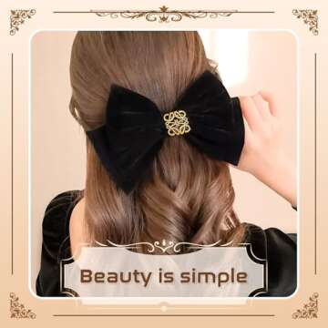Elegant Big Bows Hair Clips and Barrettes for Women - Back of the Head Spring Clip, Hair Ornaments with Luxury Feminine Design