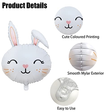 HADCKJA Bunny Balloons for Easter Events and Decorations