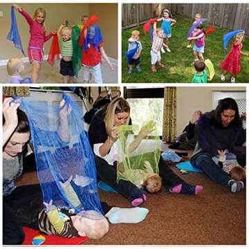 Lolakee Dance Scarves for Kids 12 Pcs Music Scarves Dance Scarf Play Scarves for Children Movement S...