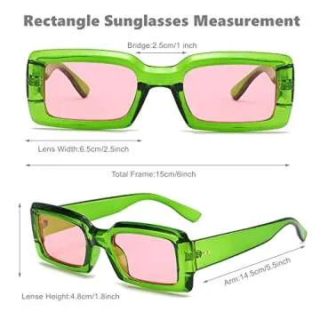 Stylish Eyegla Rectangle Sunglasses Set for Summer Fun