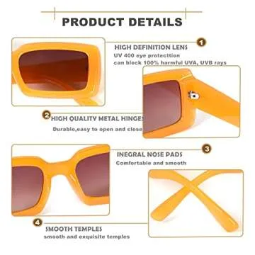 Stylish Eyegla Rectangle Sunglasses Set for Summer Fun